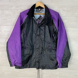 NEW Joe Rocket RS-2 Ladies Rain Suit Full Zip Jacket Women's XL Black Purple